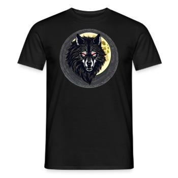 Horror Werwolf mit roten glühenden Augen - Männer T-Shirt - Schwarz - Vorne - AI Model Male 178 light (178cm)