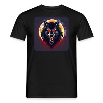 Horror Werwolf mit roten glühenden Augen - Männer T-Shirt - Schwarz - Vorne - AI Model Male 178 light (178cm)