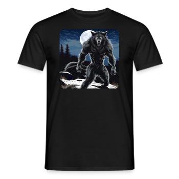 Scary Werewolf - Men's T-Shirt - black - Front - AI Model Male 178 light (178cm)