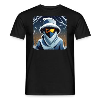Cool Spooky Ghost with Glasses - Men's T-Shirt - black - Front - AI Model Male 178 light (178cm)