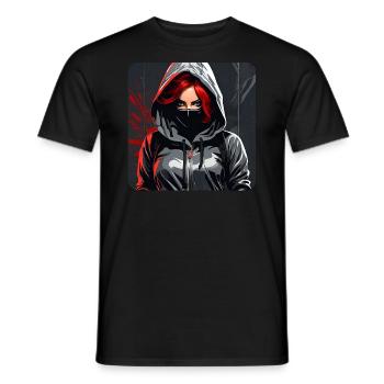 Cool Gothic Girl - Men's T-Shirt - black - Front - AI Model Male 178 light (178cm)