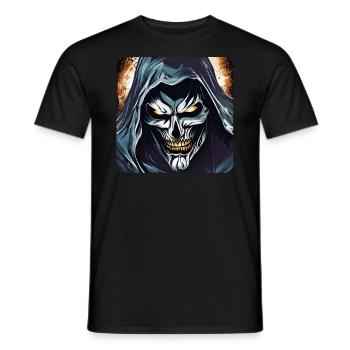 Evil Grinning Horror Skull - Men's T-Shirt - black - Front - AI Model Male 178 light (178cm)