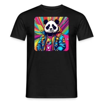 Cool Punk Panda Ours - T-shirt homme - noir - Devant - AI Model Male 178 light (178cm)