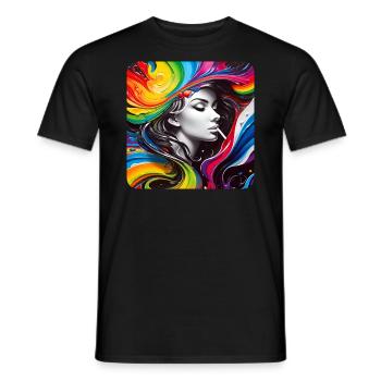 Coole Graffiti Frau - Männer T-Shirt - Schwarz - Vorne - AI Model Male 178 light (178cm)