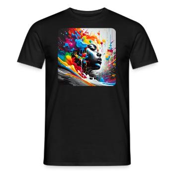 Frau im Graffiti Style - Männer T-Shirt - Schwarz - Vorne - AI Model Male 178 light (178cm)