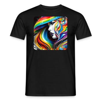 Frau im Graffiti Style - Männer T-Shirt - Schwarz - Vorne - AI Model Male 178 light (178cm)