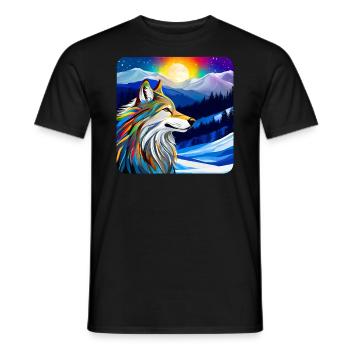 Spirit Animal Wolf - Männer T-Shirt - Schwarz - Vorne - AI Model Male 178 light (178cm)