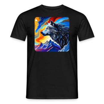 Spirit Animal Wolf - Men's T-Shirt - black - Front - AI Model Male 178 light (178cm)