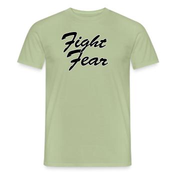 Fight fear - Men's T-Shirt - sage - Front - AI Model Male 178 light (178cm)