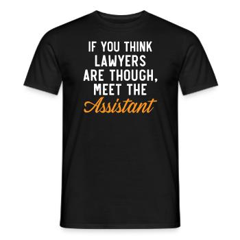 Assistante juridique Profession d’étudiante en droit Parajuriste - T-shirt homme - noir - Devant - AI Model Male 178 light (178cm)