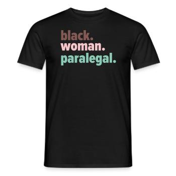 Assistante juridique Profession d’étudiante en droit Parajuriste - T-shirt homme - noir - Devant - AI Model Male 178 light (178cm)
