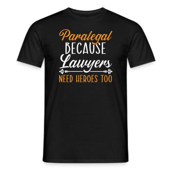 Assistante juridique Profession d’étudiante en droit Parajuriste - T-shirt homme - noir - Devant - AI Model Male 178 light (178cm)