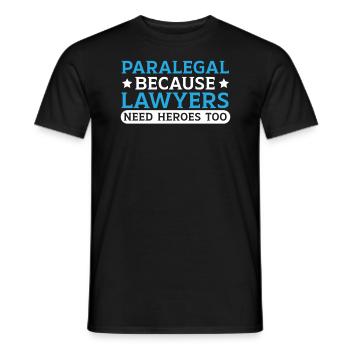 Assistante juridique Profession d’étudiante en droit Parajuriste - T-shirt homme - noir - Devant - AI Model Male 178 light (178cm)