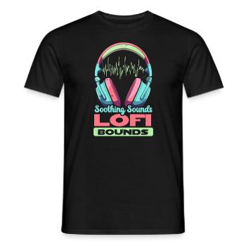 Lofi Music Lover Low Fidelity Japanese Aesthetic - Men's T-Shirt - black - Front - AI Model Male 178 light (178cm)