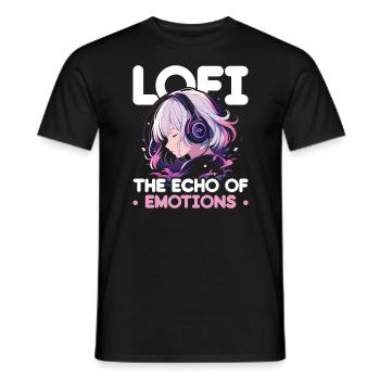 Lofi Music Lover Low Fidelity Japanese Aesthetic - Men's T-Shirt - black - Front - AI Model Male 178 light (178cm)