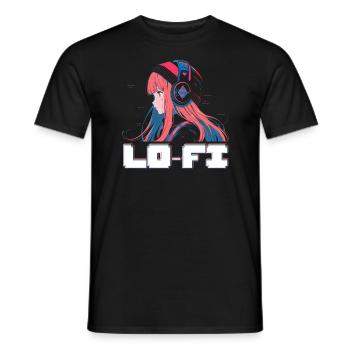 Lofi Mélomane Basse Fidélité Esthétique Japonaise - T-shirt homme - noir - Devant - AI Model Male 178 light (178cm)