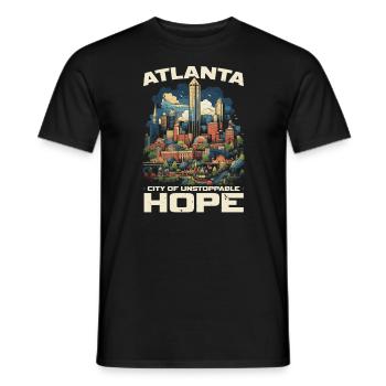 Atlanta City, Géorgie, États-Unis, États-Unis, États-Unis - T-shirt homme - noir - Devant - AI Model Male 178 light (178cm)