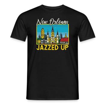 La Nouvelle-Orléans, Louisiane, États-Unis, États-Unis - T-shirt homme - noir - Devant - AI Model Male 178 light (178cm)