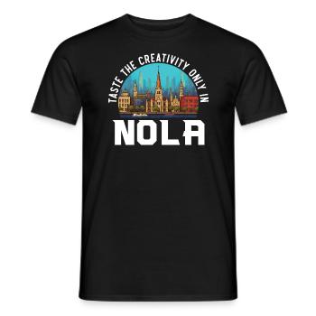 La Nouvelle-Orléans, Louisiane, États-Unis, États-Unis - T-shirt homme - noir - Devant - AI Model Male 178 light (178cm)