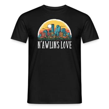 La Nouvelle-Orléans, Louisiane, États-Unis, États-Unis - T-shirt homme - noir - Devant - AI Model Male 178 light (178cm)