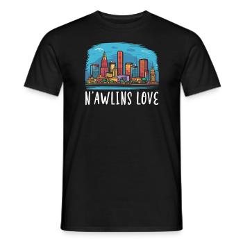 La Nouvelle-Orléans, Louisiane, États-Unis, États-Unis - T-shirt homme - noir - Devant - AI Model Male 178 light (178cm)