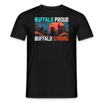 Buffalo City, New York, USA, Amerika, Vereinigte Staaten - Männer T-Shirt - Schwarz - Vorne - AI Model Male 178 light (178cm)