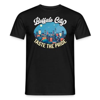 Buffalo City, New York, États-Unis, États-Unis, États-Unis - T-shirt homme - noir - Devant - AI Model Male 178 light (178cm)