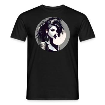 Fille gothique cool avec des tatouages - T-shirt homme - noir - Devant - AI Model Male 178 light (178cm)