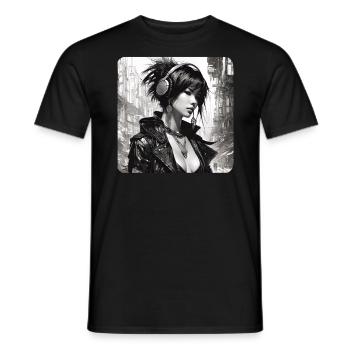 Cooles Goth Punk Girl - Männer T-Shirt - Schwarz - Vorne - AI Model Male 178 light (178cm)