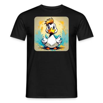 Funny Duck - Men's T-Shirt - black - Front - AI Model Male 178 light (178cm)