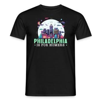 Philadelphia City, Pennsylvania, Vereinigte Staaten - Männer T-Shirt - Schwarz - Vorne - AI Model Male 178 light (178cm)