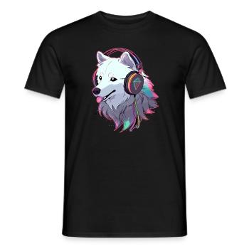 EDM Samoyed DJ Electronic Music Festival - Männer T-Shirt - Schwarz - Vorne - AI Model Male 178 light (178cm)