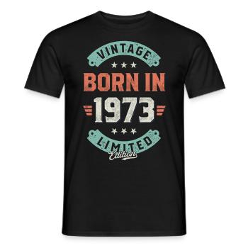 Millésime né en 1973 - T-shirt homme - noir - Devant - AI Model Male 178 light (178cm)