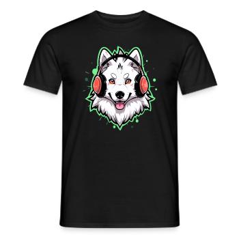Festival de musique électronique Samoyed DJ EDM - T-shirt homme - noir - Devant - AI Model Male 178 light (178cm)