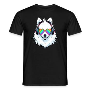 Arc-en-ciel Samoyède amoureux des chiens toiletteur pour chiens - T-shirt homme - noir - Devant - AI Model Male 178 light (178cm)