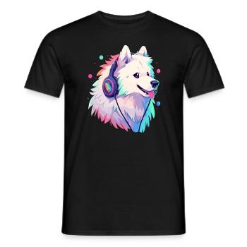 Cute Samoyed DJ Electronic Music Festival - Männer T-Shirt - Schwarz - Vorne - AI Model Male 178 light (178cm)
