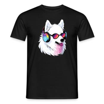 Samoyed DJ Dog Lovers Samoyed Groomer - Men's T-Shirt - black - Front - AI Model Male 178 light (178cm)