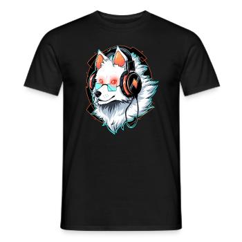 Party Samoyed DJ Electronic Music Festival - Männer T-Shirt - Schwarz - Vorne - AI Model Male 178 light (178cm)