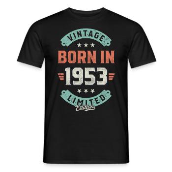 Vintage born in 1953 - Männer T-Shirt - Schwarz - Vorne - AI Model Male 178 light (178cm)
