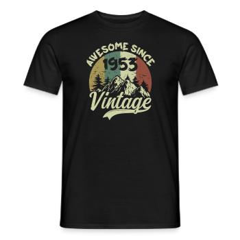Vintage 1953 Birthday Gift 1953 - Men's T-Shirt - black - Front - AI Model Male 178 light (178cm)