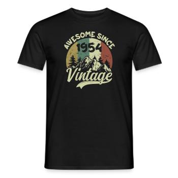 Vintage 1954 Birthday Gift 1954 - Men's T-Shirt - black - Front - AI Model Male 178 light (178cm)