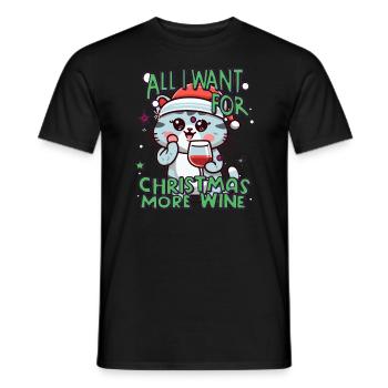 Cute Christmas Mulled Wine Lover Christmas - Men's T-Shirt - black - Front - AI Model Male 178 light (178cm)