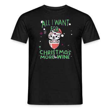 Funny Christmas Cocktail Cat Christmas Party - Men's T-Shirt - black - Front - AI Model Male 178 light (178cm)