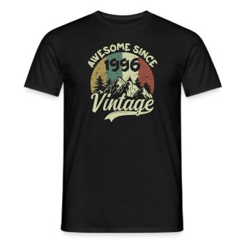 Vintage 1996 Birthday Gift 1996 - Men's T-Shirt - black - Front - AI Model Male 178 light (178cm)