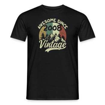 Millésime 2008 Cadeau D'anniversaire 2008 - T-shirt homme - noir - Devant - AI Model Male 178 light (178cm)