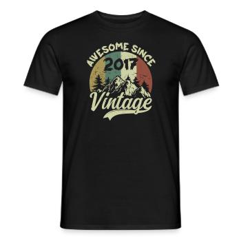Vintage 2017 Birthday Gift 2017 - Men's T-Shirt - black - Front - AI Model Male 178 light (178cm)