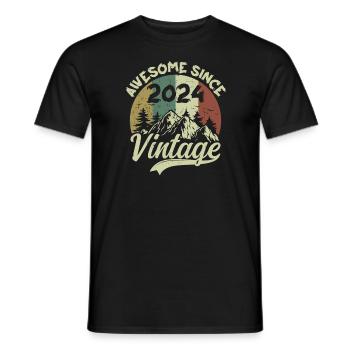 Vintage 2024 Birthday Gift 2024 - Men's T-Shirt - black - Front - AI Model Male 178 light (178cm)