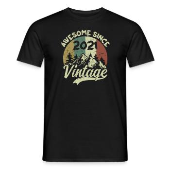 Vintage 2021 Birthday Gift 2021 - Men's T-Shirt - black - Front - AI Model Male 178 light (178cm)