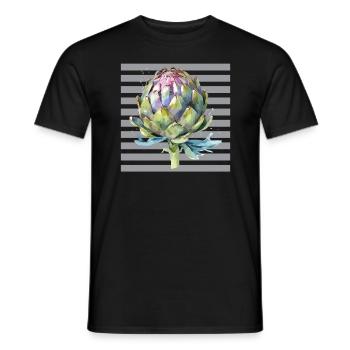 Retro Art Artichokes - Men's T-Shirt - black - Front - AI Model Male 178 light (178cm)