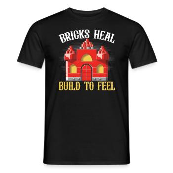 Master Builder Bricks Blocks Play Building Blocks - Men's T-Shirt - black - Front - AI Model Male 178 light (178cm)